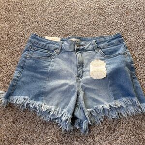 High-Rise Denim Shorts - Trendy & Comfortable